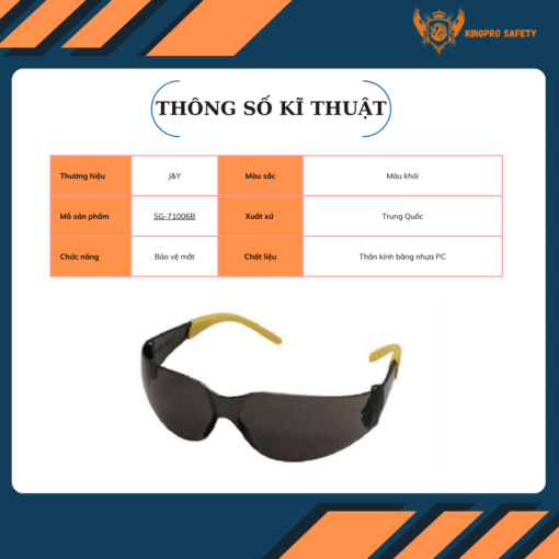 Kính Bảo Hộ Lao Động KP-7161B Smoke - Ảnh 5