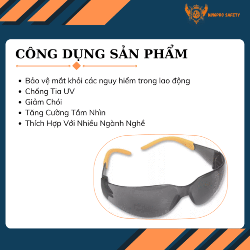 Kính Bảo Hộ Lao Động KP-7161B Smoke - Ảnh 4