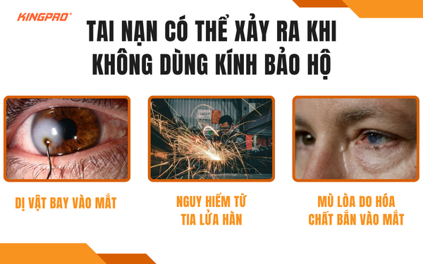 tai nạn khi không dùng kính bảo hộ