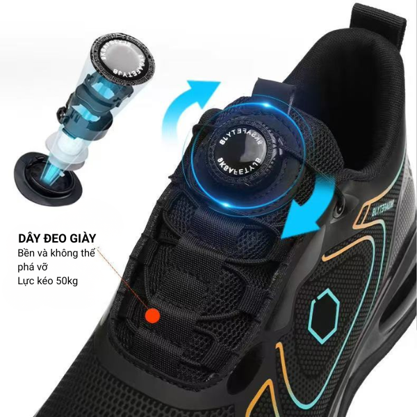 Hệ thống thắt dây nhanh (Quick-Lace System) trên giày bảo hộ